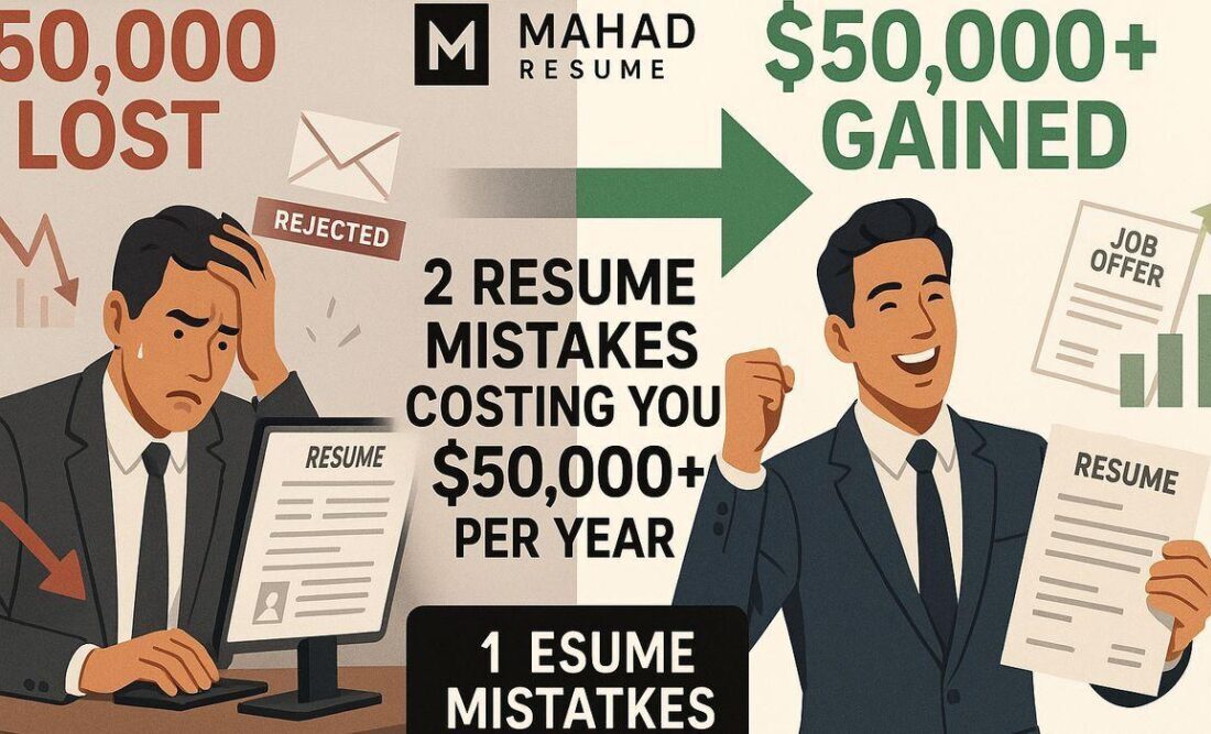 2 Resume Mistakes That Cost You $50,000+ Per Year: Mahad Resume